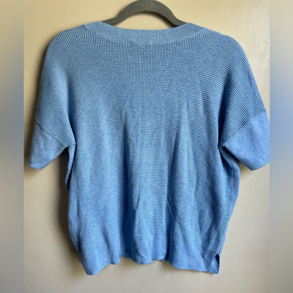 Lilla P sweater tee shirt size S modal cotton blend slouchy contrast stitching - Picture 5 of 7